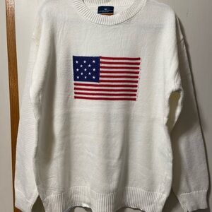 Simply Southern Ivory Crewneck Sweater with Flag Motif